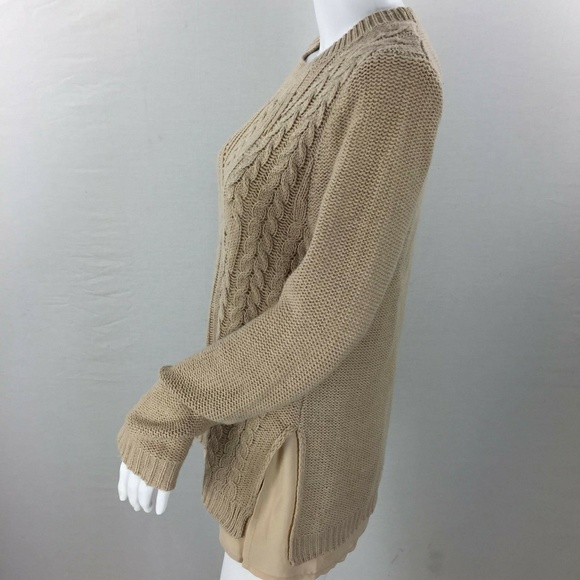 Taylor & sage sheer bottom cable knit sweater M - Picture 2 of 7
